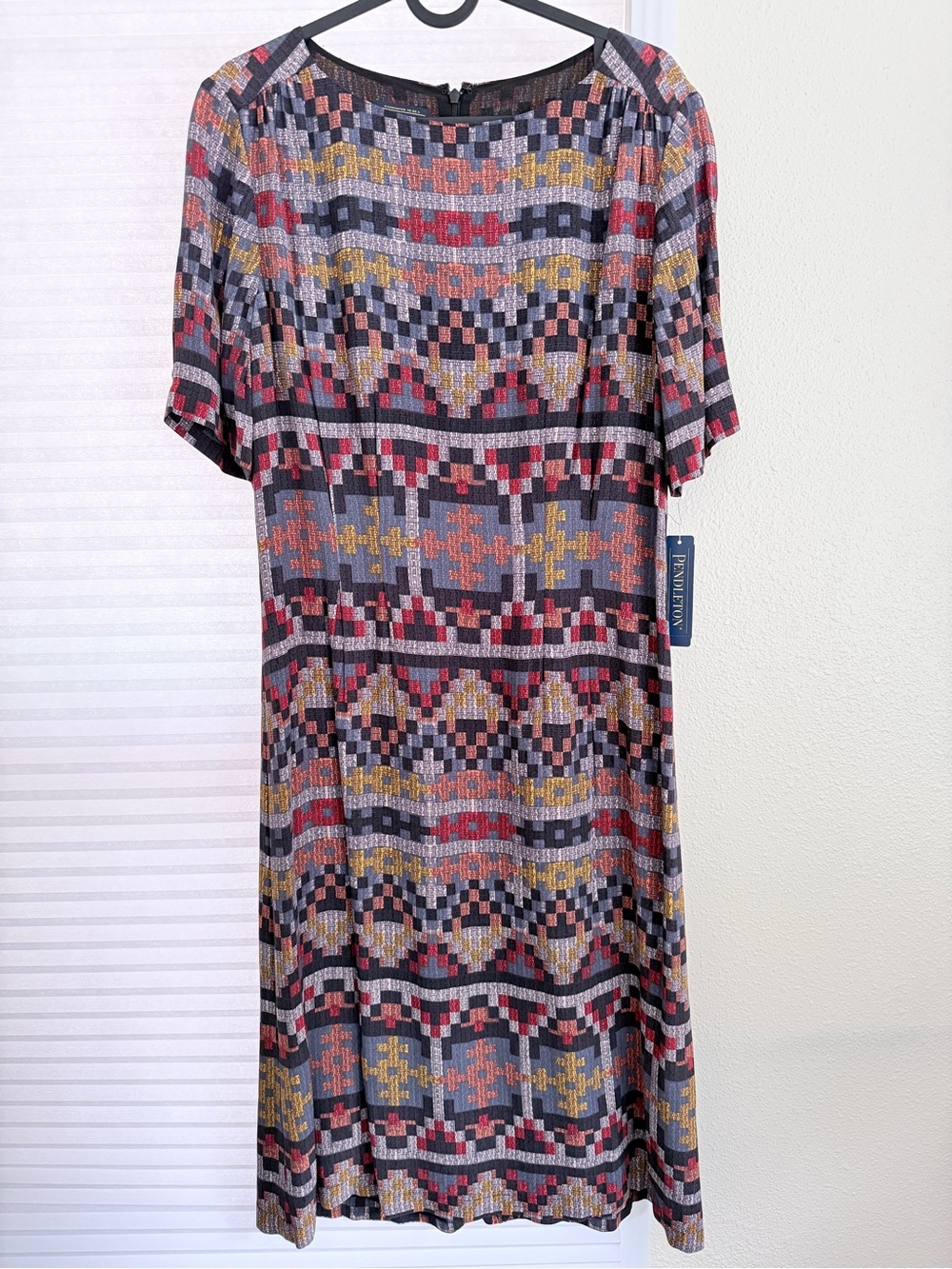 Pendleton Print Half-Sleeve Midi